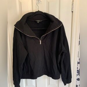 Ever New,Black,Pullover,half zip,sweater, womens,Large,classic,athleisure,comfy